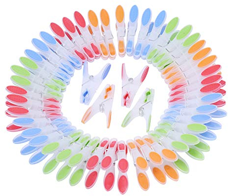 Kurelle Wäscheklammern 72er Set - Windfeste Große Wäscheklammern Ergonomischer weicher Rostbeständiger Griff Klammern für Innen und Außen Bereich Wäscheständer