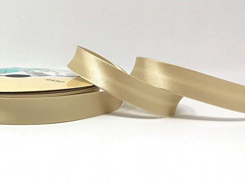 Soft Gold byetsa Satin Falte 18 mm Schrägband auf einer 25 m Rolle