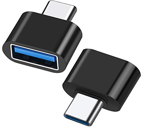 USB-C to USB Adapter 2 Pack, USB Type-C to USB-A Adapter Compatible with MacBook Pro, Samsung Galaxy Type-C Smartphone and Tablet, Black