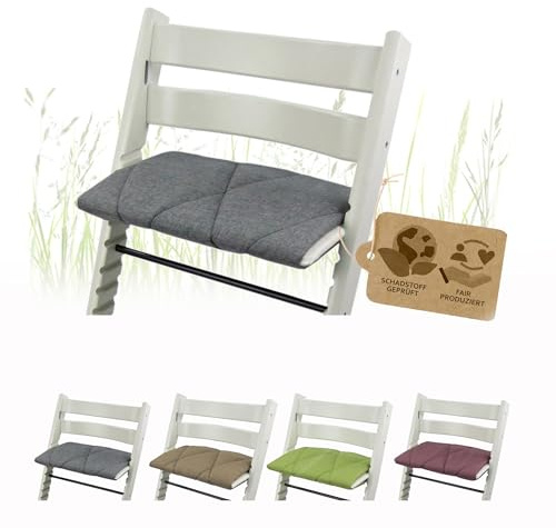 Juniorkissen Bezug kompatibel mit Stokke Tripp Trapp (dunkelgrau) | Kissen für Erwachsene, Sitzkissen für Trittbrett/Fußbrett , weich, gepolstert & waschbar