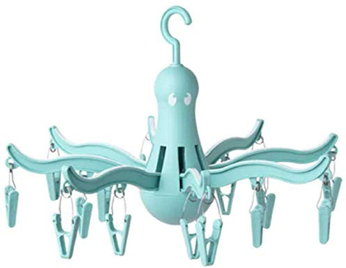 GoFire 2 x Hanging dryer 16 clothes pegs, Turquoise/Pale Blue