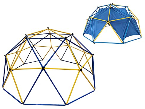 L.A. Sports Klettergerüst Dome Climber XL für Kinder | Ø 305 cm Kletterkuppel mit Zelt | Stabiles Outdoor-Klettergerüst für Garten & Spielplatz | Aus Metall, Wetterfest & Belastbar bis 150 kg
