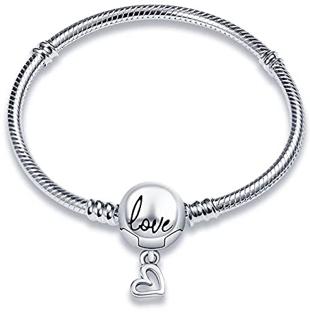 Armband Nytt 2022 MariaFonte-kompatibel berlock Alla märken Kärlek Hjärta Kvinna Original Liknande Styvt Hängen Bas Tjejarmband Klämma Spärr Erbjudande Kedja Silver 925 Krok (Längd 17 cm)