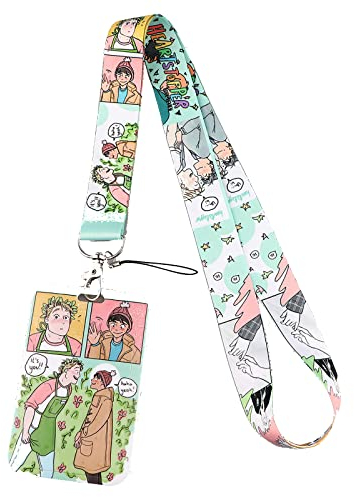 Anime Lanyard, Schlüsselband für Büroausweise, Polyester-Schlüsselband mit drehbarem Metallclip, Abnehmbare Lanyard für Schlüssel, ID-Karte, Badge-Halter (1,One Size)