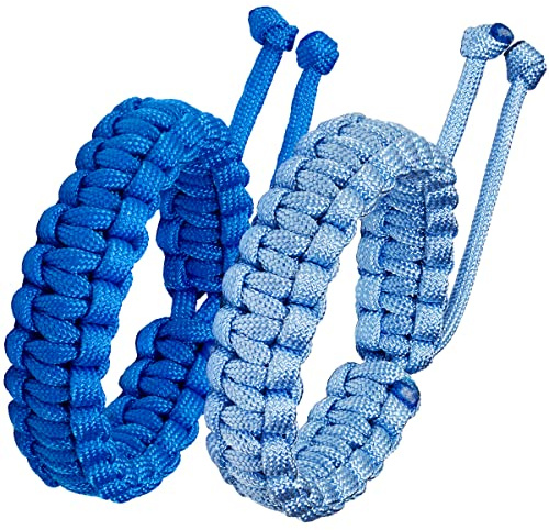 Jewboo Paracord Survival-Armbänder, geflochtenes Paracord-Seil, handgefertigt, für Paare, Männer, Frauen, verstellbare Größe (2 Stück), Einstellbar, Polypropylen, Kein Edelstein