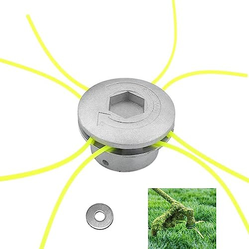 Tete Debroussailleuse Universelle, FaJoek 4 Lignes Tête Coupe Bordure Universel, Aluminium Fils Tête Coupe-Bordure, Tête Faucheuse, Tete de Coupe Debroussailleuse, pour Jardin