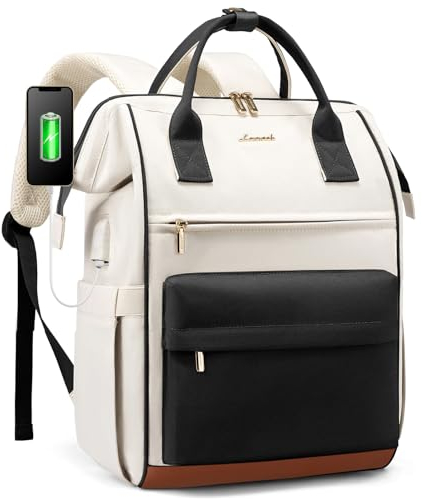 LOVEVOOK Rucksack Damen, 17 Zoll Laptop Arbeitstasche Reiserucksack Schulrucksack Groß, Wasserdichter Daypacks Schultasche Lehrertasche Backpack Elegant Tasche für Arbeit Reise Schule Uni, Schwarz