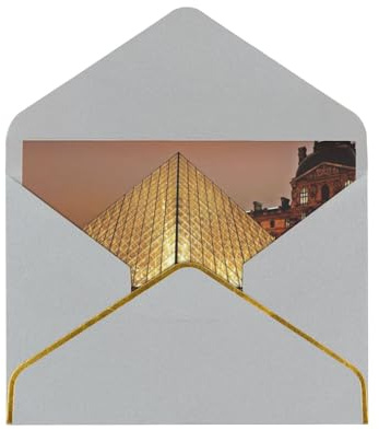 Louvre Museum in Paris Grußkarten. Blanko-Karten und Umschläge. Verwendet als Geburtstagskarten, Weihnachtskarten, Dankeskarten, Ermutigungskarten usw.