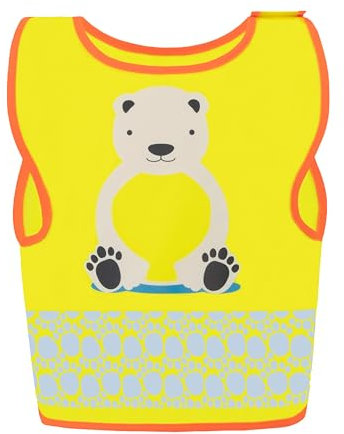 Korntex Kinder Warnweste Funtastic Wildlife - CO2 Neutral - Signal-Gelb Eisbär - XS