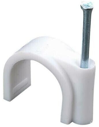 MAXPERKX 100 Pack Round White Cable Pipe Clips Nails Wall Plugs 3 Assorted Sizes 6/8/10mm