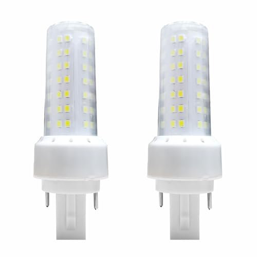YinzPlus Pack de 2 Ra 90 G24D-1 G24D-2 G24D-3 LED Bombilla 4,09 Pulgadas 10 Watt Blanco Frío 6000K 1000 Lúmenes Enchufar 2 Clavija PLC Lámpara Compacta G24 Tubo Luz