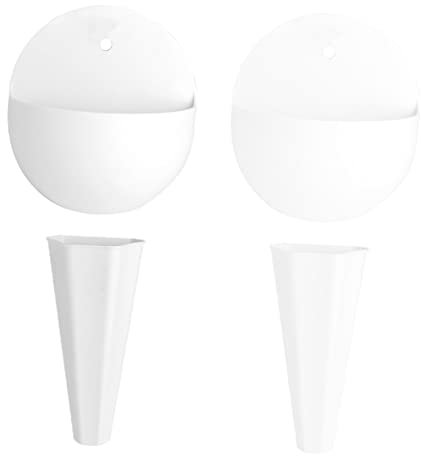 INOOMP 4stücke Teiliges Wandvase Für Wasserpflanzen Kreative Wandmontage Mit Aufhängehaken Transparenten Und Weißen Designs Halbkreisförmig Und Lang Für Stilvolle Blumenarrangements