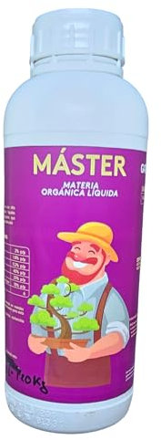 MASTER, Solución Líquida PREMIUN de Materia Orgánica 40% con Humus de Lombriz - Potencia el Crecimiento y Salud de tus Plantas y Verduras. 1 Litros