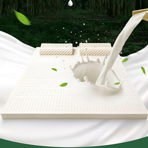 BIRJXVTO Latexmatratze, 7 Zonen Support - Natural Latex Soft Matratze Topper für Linderung Druck, weiche und atmungsaktive, natürliche Latex -Matratze,4in,100x190cm(39x75in)