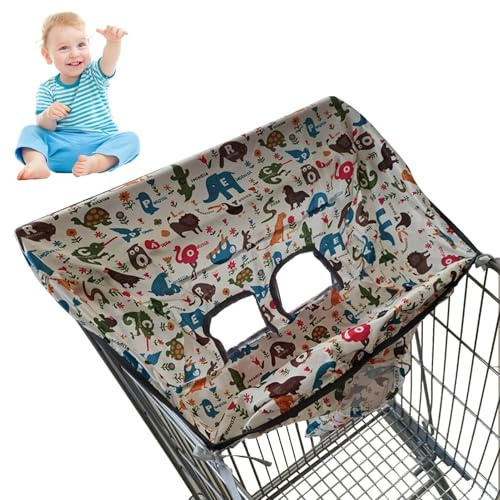 Einkaufswagen-Abdeckung für Babys, Komfortbezug, niedlicher Druck, Kindersitzschutz, Staubschutz, Easy-on-Design, Abdeckung für Wagen, Hochstühle, Schaukeln für Kleinkinder, oder Mädchen
