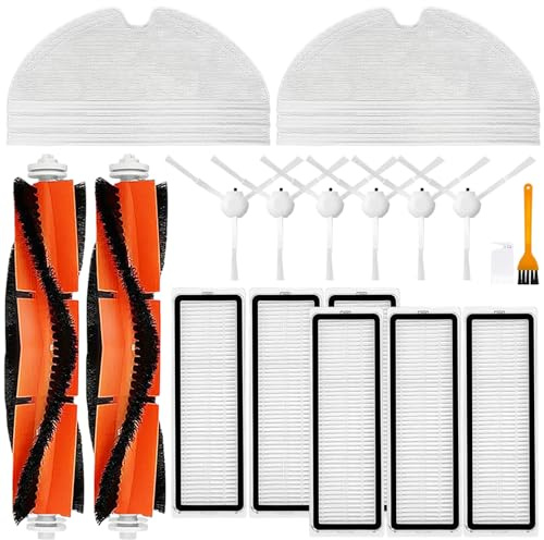 Accessories Kit Compatible with Xiaomi Mi Robot Vacuum Mop 2 Pro+ Vacuum Cleaner STYTJ02ZHM, Main brush, Side brush, HEPA Filter, Mop cloth, Replacement Repair spare Parts (22Kit)