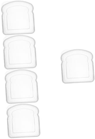 SHOWERORO 5pezzi Contenitore Per Sandwich Trasparente Scatola Snack Portatile Per Pranzo Design Compatto Per Pane Tostato Riutilizzabile e Pratico Per Ufficio e Picnic