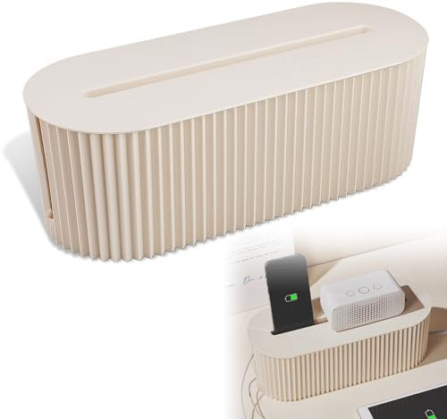 Scatola per cavi, scatola con coperchio, scatola per la gestione dei cavi, scatola organizer per cavi, scatola per cavi, per nascondere e organizzare i cavi, bianco