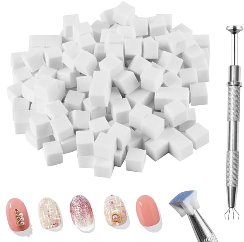 150 Pcs Eponge Ongle Pinceaux Nail Art avec Pince Métallique, Kit Éponge Pinceau Nail Art Ongles Professionnel, Nail Art Brosse Éponge Pinceau Ongle, Accessoire Ongle Créer un Motif Nail Art Dégradé