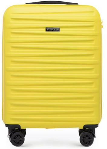 WITTCHEN Skyspeed Line Valise Cabine ABS Coque Rigide Valise de Voyage Valise à roulettes Petite Valise Trolley Serrure à Combinaison Poignée télescopique 4 roulettes Jaune Air France/Easyjet/Ryanair