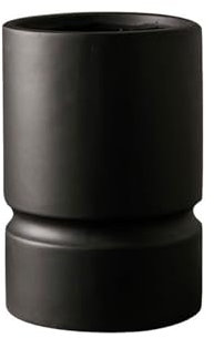 CJHFR472SG Jardinera Macetero de Arcilla cilíndrico for el hogar, Muebles Suaves, Sala de Estar, balcón, Suelo Estilo macetero Grande Interior-Exterior(Negro,Pequeño)