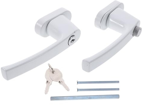 KONTONTY Two End Lever Lock Door Handle Solid Thickened Crank Design with Keys for Enhanced Security and Easy Installation Durable Lever Lock for Windows and Doors