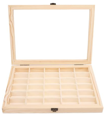 35mm Film Case, Dust Proof Solid Wood Film Storage Box with 30 Slots, 11.6 X 8.5 X 1.8 Inch Minimalistic Film Holder Film Cassette Display Case for 135 Camera Film Cassettes
