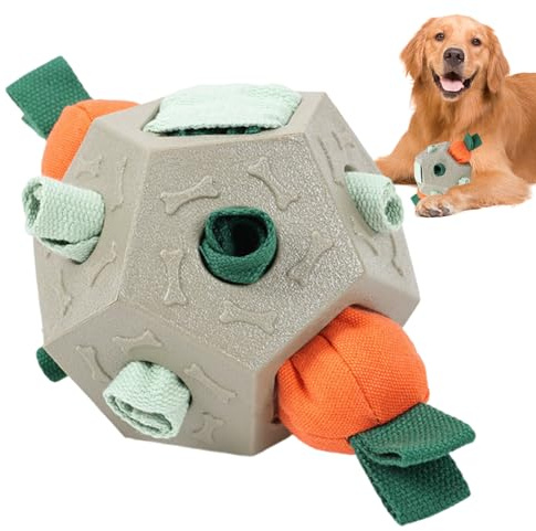 Hundekaukuchen Dispensator – Dispensator für Hunde – Dispenser für Hunde-Kuchen, interaktiver Bereicherungsball | Quietschspielzeug für kleine große Rassen