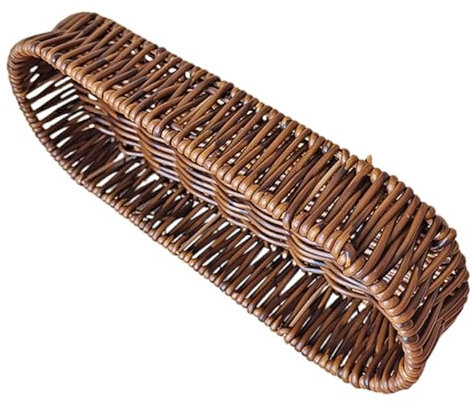 Mikikit Cesta de Pan Rectangular de Imitación Rattan Canasta de Almacenamiento Espaciosa para Servir Casa Restaurantes y Fiestas
