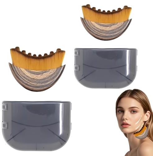 KIRZAX 2er-Set Lymphdrainage-Gesichtsbürste, Lymphdrainage-Gesichtsbürste, Lymphdrainage-Gesichtsbürste, Kinn- und Kieferkonturierung, Gesichtsbürste zur Lymphdrainage und Gesichtskonturierung