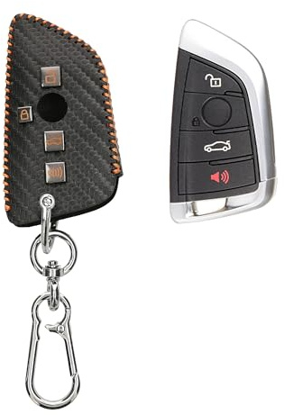 kwmobile Autoschlüssel Kunstleder Hülle kompatibel mit BMW 3-Tasten Smart Key Autoschlüssel Cover - Schlüsselhülle mit Schlüsselring -