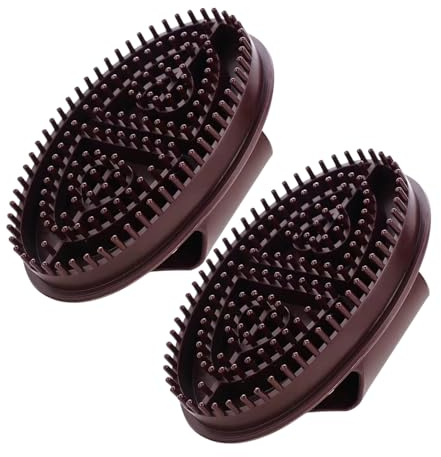HANABASS 2 pièces Brosse de Massage Méridienne pour Corps Complet Portable et Polyvalente Fatigue Musculaire Dos Cou Épaules Jambes et Mollets Améliore Apparence Peau et Relaxation