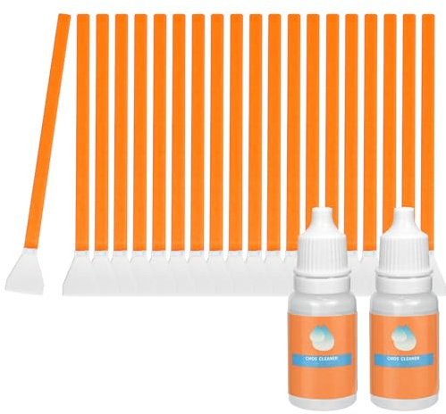 20Pcs 16mm APS-C Sensor Cleaning Swab, Camera Cleaning Kit for DSLR or SLR Digital Camera with 20ml Sensor Cleaning Solution (Orange)