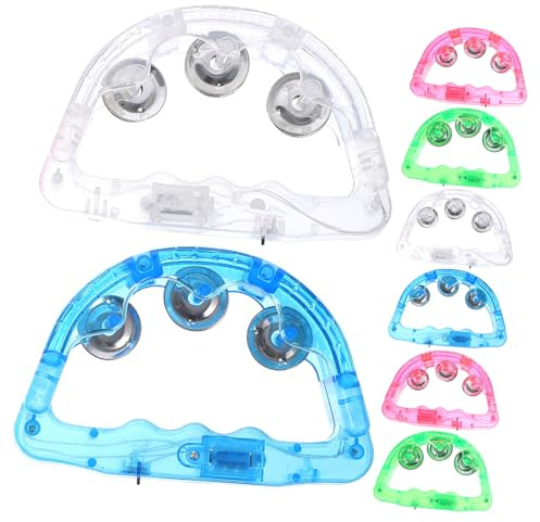 Beaupretty Leuchtende Handglocke 8 Stück aus Kunststoff Leichte Blinkende Party Blinker Requisiten Handtamburin für Festivals und Geburtstage Kinderspielzeug und Partyzubehör Zufällige Farbe