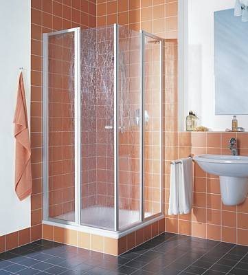 Kermi – Silber Nova 2000 Eckeinstiegshälfte matt; Art Fontana Glas; 100; 200; rechts