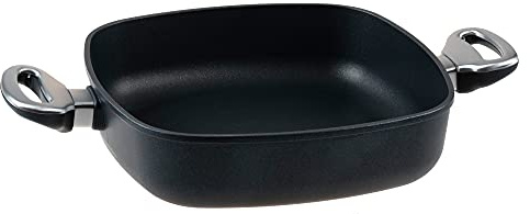 Pfannen Harecker Viereckpfanne 26x26cm | Aluguss mit 2 Griffen | Für alle Herdarten | Antihaft PFOA-frei | Made in Germany