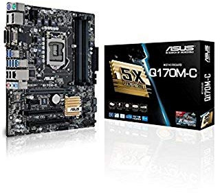 Asus Q170M-C Mainboard Sockel 1151 (Micro-ATX, Intel Q170, 4x DDR4 Speicher, 6x SATA 6Gb/s, PCIe 3.0)