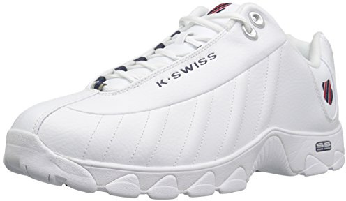K-Swiss Men's ST329 CMF Sneaker, White/Navy/Red, 10.5 XW