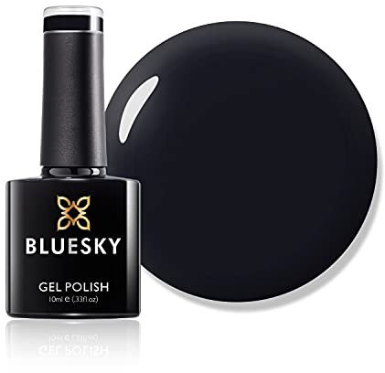 Bluesky Gel Nail Polish, Jet Black A021, Long Lasting, Chip Resistant, 10 ml (Requires Drying Under UV LED Lamp)