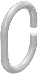 INTERDECO Duschvorhangringe, aus Kunststoff, Transparent Glasklar, oval, offene Duschringe, für Duschstangen und Duschvorhänge, 60 x 42 mm, Typ 2126501, 16 Stück