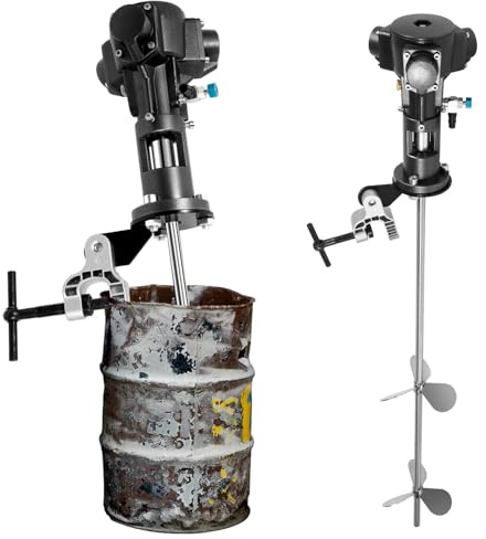 Futchoy Pneumatic Paint Mixer Bracket Mixer Drill Paint Mixer Coating Pneumatic Blender Air Agitator for Stirring Paint with Stainless Steel Blade (50 Gallon /200L Tank,1/2 HP)