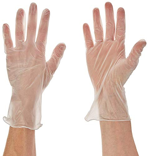 BJTYHT Guantes Guantes Desechables de Vinilo - Polvo gratuitos, claras, Libre de látex y Libre de la alergia, de plástico, de Trabajo, Food Service, Servicio de Limpieza (Size : XL/100PCS)