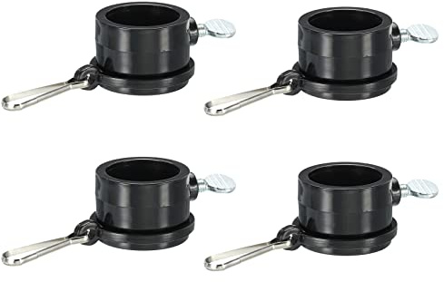 sourcing map Flag Pole Rings Mounting Clips Rotating Adjustable Fasteners 29mm x 27mm Black Pack of 4