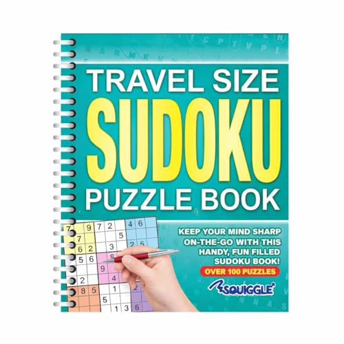 Sixstore A5 Spiral Bound Travel Size Sudoku Puzzle Book, Turquoise Brain Games Numbers