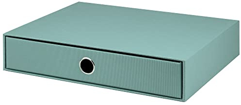 Rössler SOHO 1er Schubladenbox aus Papier | Büro Organizer Schreibtisch | Schubladen Organizer Büro Zubehör & Bürobedarf | Schreibtisch Organizer Box | 34 x 25 x 7 cm | 1 Stück | Farbe: Grün | Opal