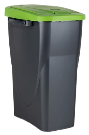 Cofan Cubo de basura verde para reciclar materiales de vidrio | Capacidad de 15, 25 o 45 litros | Tres Medidas (15 L)