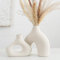 CEMABT Lot de 2 vases en céramique Beige - pour décoration de Salon, Mariage, dîner, Table, fête, Bureau et Chambre à Coucher