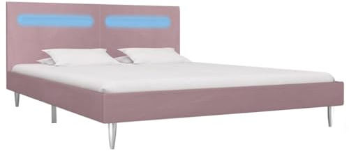 CKioict Cama de día para dormitorio, cama de matrimonio/cama individual, estructura de cama con LED rosa, 180 x 200 cm, adecuado para dormitorio, salón, habitación de invitados