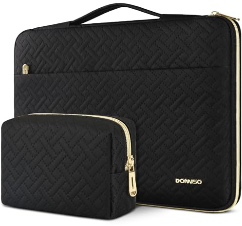 DOMISO Funda para Portatil Ordenador 17 Pulgadas,Protección Bolsa para 17 Pulgadas Lenovo,HP,DELL,ASUS Chromebook,Impermeable Laptop PC Case Sleeve con Asa,Negro