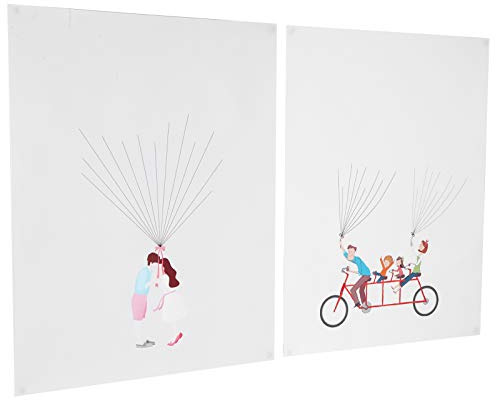 Srliya DIY-Fingerabdruck-Malset, Gästebuch mit Cartoon-Mustern, Party-Dekorationswand, Niedliche Kunst für Hochzeit, Geburtstag, Babypartys, Jubiläen, Abschlussfeier, Wohnzimmerdekoration